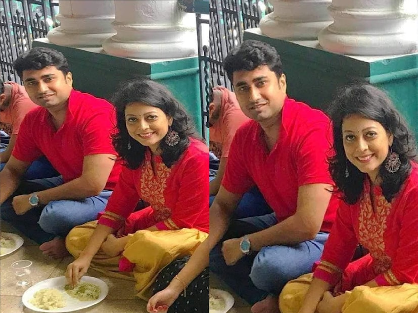 *বিয়ের সকালে লাল ঢাকাই শাড়িতে সেজেছিলেন পহেলি সাহা। শতরূপ পরেছিলেন সাদা পাঞ্জাবি। হবু বউ বারান্দায় দাঁড়ালে, তাঁকে লুকিয়ে দেখেছেন বাগান থেকে। কথাও হয়েছে চোখে চোখ রেখে। ছবি দুটি শেয়ার করেছেন শতরূপ এবং পহেলির বন্ধু স্থানীয় কেউ, তিনি দলীয় সহকর্মীও। ছবিঃ ফেসবুক। 