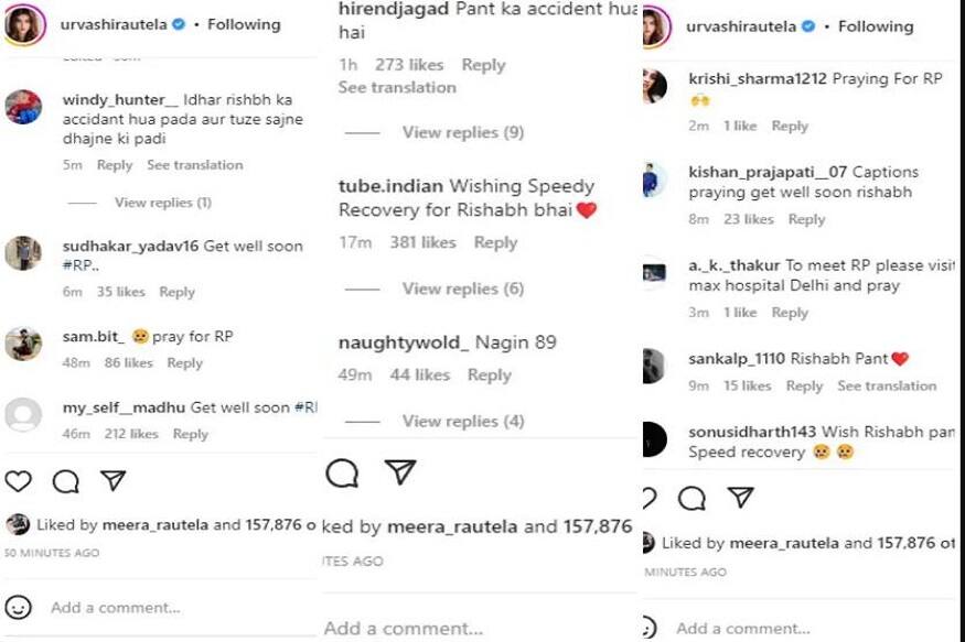 Urvashi Rautela praying for Rishabh Pant recovery after his car accident in roorkee actress brutally trolled by netizen