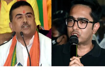 শান্তিনিকেতনের অদূরে দাঁড়িয়ে অভিষেকের 'নয়া' নামকরণ শুভেন্দুর মুখে, কী সেই নাম? 