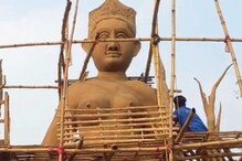 সরস্বতী পুজোয় বড় চমক! তৈরি হচ্ছে ৪০ ফিট-এর প্রতিমা