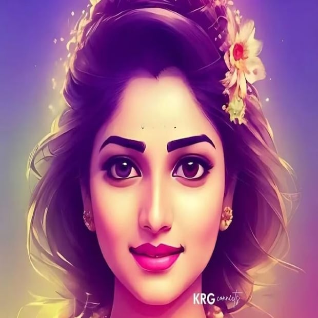 গোলাপি লিপস্টিকে জ্বলে উঠলেন অভিনেত্রী রচিত রাম। তাঁর সুন্দর চোখগুলোকে আরও আকর্ষণীয় লাগছিল। এআই ছবিতে পুতুলের মতো লাগছে অভিনেত্রীকে।