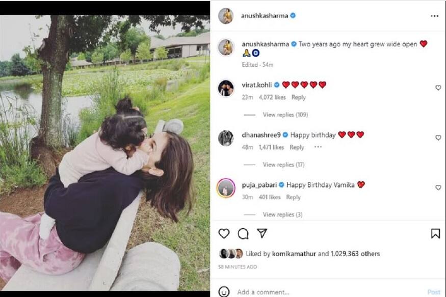 Anushka Sharma shares unseen cute picture with daughter vamika on her 2nd birthday virat kohli react
