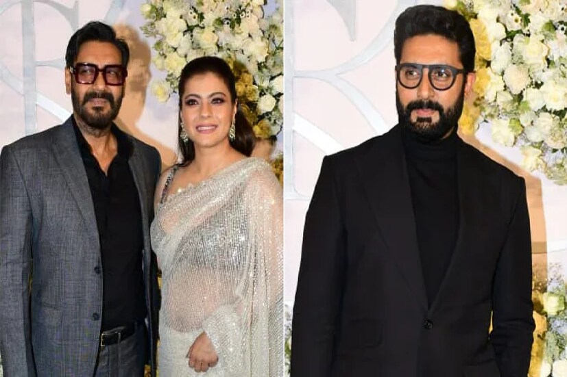 রিসেপশন অ্যাডেন্ড করছেন অজয়-কাজল। তবে ঐশ্বর্যকে ছাড়াই বিয়ের বাড়িতে দেখা গেল অভিষেক বচ্চনকে।
