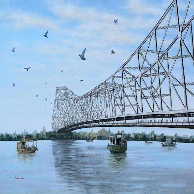 এ কথা বিশ্বাস করতে কষ্ট হয় যে হুগলি নদীর প্রস্থ জুড়ে ছড়িয়ে থাকা বিশাল সেতুটিতে ধাতুর গঠন ধরে রাখার জন্য একটিও নাট-বল্টু ব্যবহৃত হয়নি। 