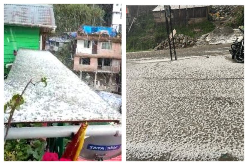 দু'দিন আগে পূর্ব সিকিম জুড়ে ছিল ব্যাপক তুষারপাত। আর আজ গ্যাংটক, নামচি, প্যাকিয়ং, মঙ্গন, টেডংয়ে ব্যপক শিলাবৃষ্টি। মূহূর্তেই চারপাশ সাদা আর সাদা। দূর থেকে দেখলে মনে হবে যেন সাদা বরফের চাদরে মোড়া পাহাড়ি পথ!
