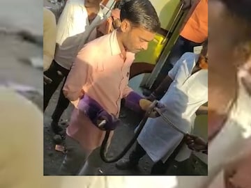 সাপটিকে ধরার পর স্বস্তির শ্বাস ফেললেন যাত্রীরা