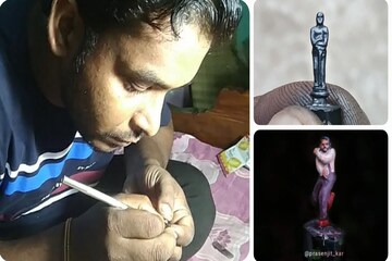 জঙ্গলমহলের যুবকের হাতে তৈরি অস্কার স্মারক, চমকে দেবে এই শিল্পীর কর্মকাণ্ড