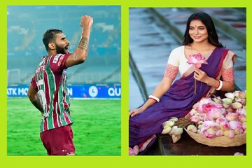 সেরা হল মোহনবাগান, স্বামীকে মাঠের মধ্যেই জড়িয়ে ধরে ঠোঁটে চুমু বাঙালি ফুটবলারের