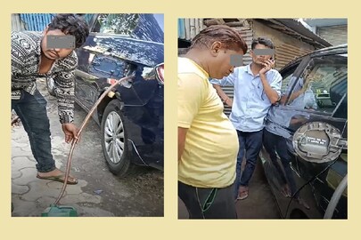 তেল চুরির ঘটনা রমরমিয়ে চলছে সল্টলেক স্টেডিয়ামের কাছের মেট্রো স্টেশনের নিচে৷
