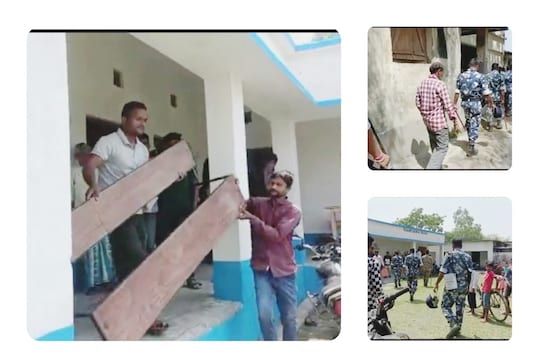 দুয়ারে সরকার ক্যাম্পের ভাঙচুরের দৃশ্য 