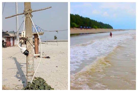 বকখালির সমুদ্র সৈকতে ভাঙা সিসি ক্যামেরা৷