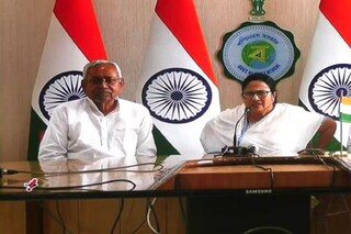 নবান্নে মমতা- নীতীশ৷ ছবি-এএনআই