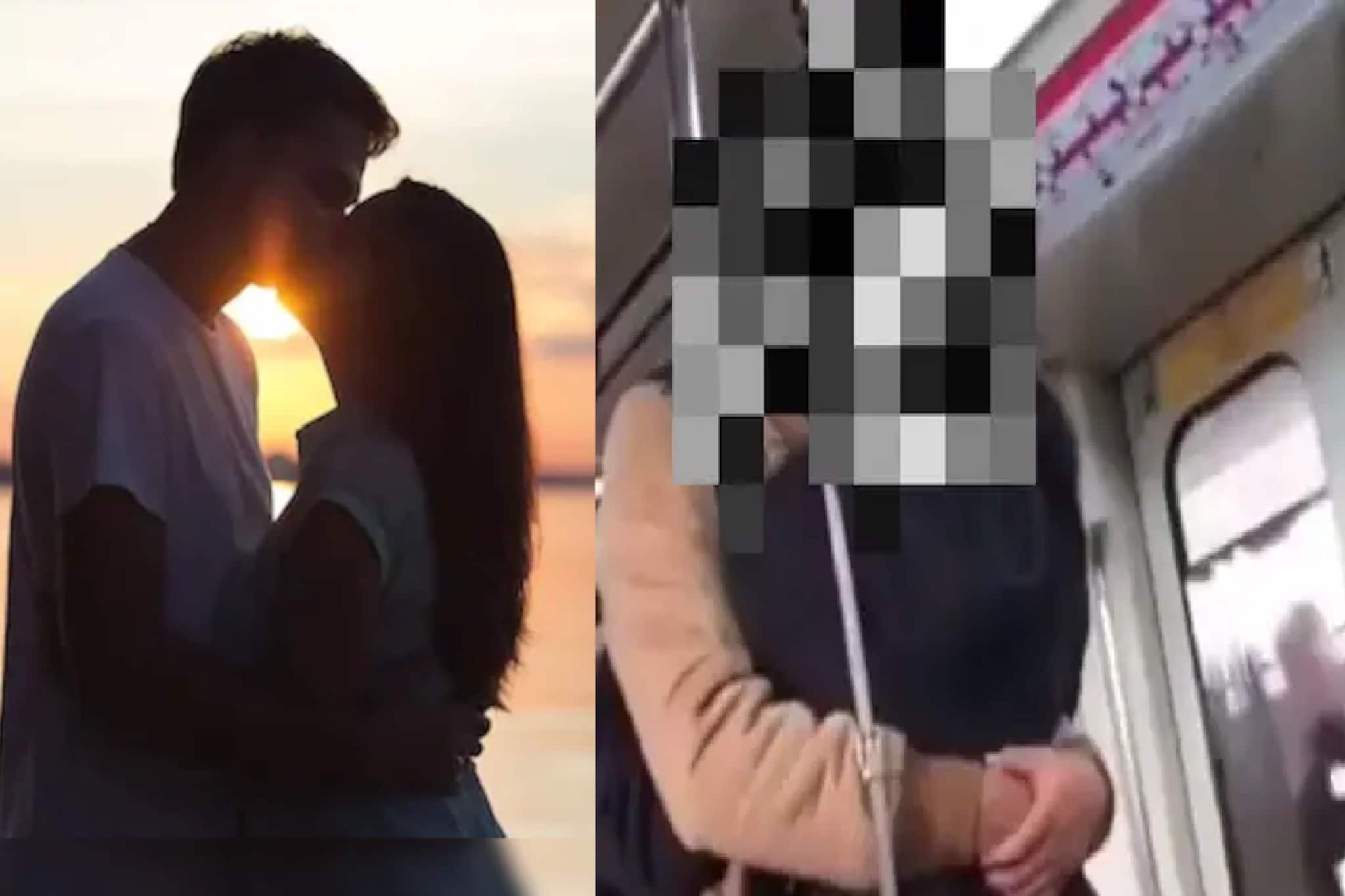 মেট্রোর ভিতরে একী কাণ্ড! গভীর আলিঙ্গনে ডুবে ঠোঁটে ঠোঁট! ভাইরাল ভিডিও