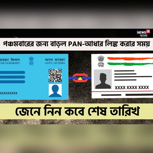 সেন্ট্রাল বোর্ড অফ ডায়রেক্ট ট্যাক্সেস (সিবিডিটি) PAN-আধার লিঙ্ক করার শেষ তারিখ আরও একদফা বাড়িয়েছে। ৩১ মার্চ ২০২৩-এর পরিবর্তে সংযুক্তির শেষ তারিখ ৩০ জুন ২০২৩ ধার্য করা হয়েছে।