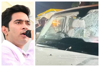 অভিষেক বন্দ্যোপাধ্যায়কে ঘিরে বিক্ষোভ কুর্মিদের৷ (ডানদিকে) ভাঙল মন্ত্রী বীরবাহা হাঁসদার গাড়ির কাচ৷ অভিষেক বন্দ্যোপাধ্যায়কে ঘিরে বিক্ষোভ কুর্মিদের৷ (ডানদিকে) ভাঙল মন্ত্রী বীরবাহা হাঁসদার গাড়ির কাচ৷