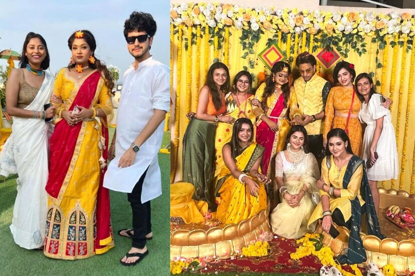 অভিনেত্রীর মেহেন্দি ও গায়ে হলুদের অনুষ্ঠানে চাঁদের হাট বসে ছিল। তিথি বসু থেকে টলি-পাড়ার বিশেষ অভিনেতা-অভিনেত্রী-সহ বিশেষ তারকা বন্ধু রিমঝিম মিত্র।