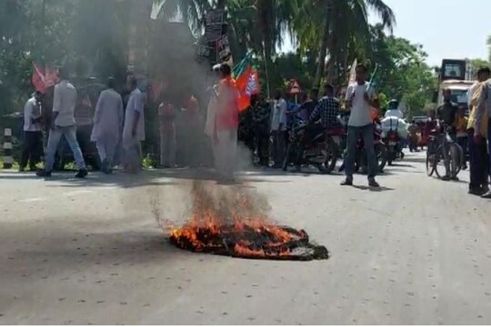 ময়নায় বিজেপি নেতাকে খুনের প্রতিবাদে পথ অবরোধ৷