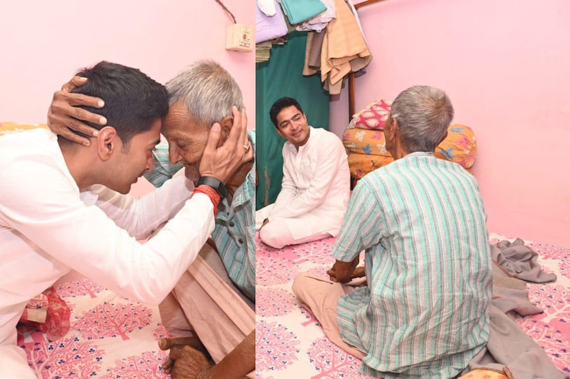 অভিষেক জানান, ‘‘কুসুম্বায় আমার আপন মাতামহ অনিল মুখোপাধ্যায়ের সঙ্গে দেখা করতে ছুটে গেলাম তাঁর ভিটায়। মন ভালো, মন খারাপ - এইসব যে আপেক্ষিক, তা আজ পুনরায় বুঝলাম। সারাদিনের অফুরান ব্যস্ততার মাঝেও, নিজের দাদুর সঙ্গে সময় কাটিয়ে সব ক্লান্তি যেন নিমেষেই দূর হয়ে গেল।’’