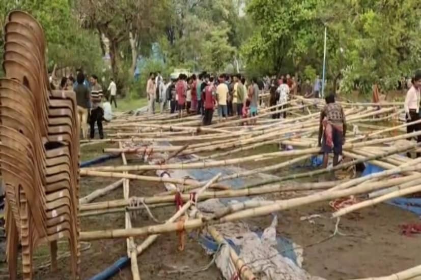 খড়্গপুর কলেজের বার্ষিক অনুষ্ঠান চলাকালীন প্রবল ঝড়ে দুমড়ে মুচলে পড়ল অনুষ্ঠানের গোটা প্যান্ডেল। ভিতরেই তখন একাধিক ছাত্রছাত্রী। মঞ্চে গান গাইছিলেন ‘সারেগামাপা’ খ্যাত গায়ক সতীশ গজমের। ঘটনাকে ঘিরে ব্যাপক চাঞ্চল্য ছড়াল খড়্গপুর কলেজে। খবর পেয়ে কলেজে পৌঁছলেন মহকুমা পুলিশ আধিকারিক দীপক সরকার। ছাত্রছাত্রীদের খড়্গপুর মহকুমা হাসপাতালে নিয়ে গিয়ে প্রাথমিক চিকিৎসার পর ছেড়ে দেওয়া হয়। (রিপোর্টার: শোভন দাস)