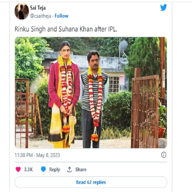 সোশ্যাল মিডিয়ায় এখন রিঙ্কু ও সুহানাকে নিয়ে হাজারো মিম শেয়ার করছেন অনেকে। ব্যাপারটা নিয়ে চলছে ঠাট্টা, ইয়ার্কি। 