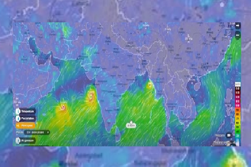 নয়াদিল্লি: বঙ্গোপসাগর ও আরব সাগরে প্রায় পরপরই কয়েকদিনের মধ্যে তিন -তিনটি সাইক্লোন তৈরির পরিস্থিতি৷ যা ভয় দেখাচ্ছে  সকলকে৷ ইউরোপিয়ান আবহাওয়া সংস্থার পক্ষ থেকে সাম্প্রতিক সাইক্লোন অ্যালার্ট জারি করা হয়েছে৷ Photo Courtesy- Youtube Grab