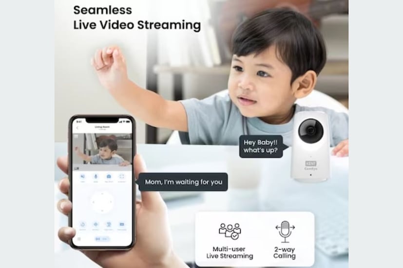 Kent Cam CamEye HomeCam 360 Security Camera -  গ্রাহকরা এই হোম সিকিউরিটি ক্যামেরাটি Flipkart থেকে ২৫৯৯ টাকায় কিনতে পারবেন। এতে ১৪৪০ ঘণ্টা পর্যন্ত রেকর্ড টাইম, নাইট ভিশন ফিচার, ৩৬০ ডিগ্রি ভিউ, AI মোশন ডিটেকশন এবং ওয়াই-ফাই কানেক্টিভিটির মতো ফিচার রয়েছে।