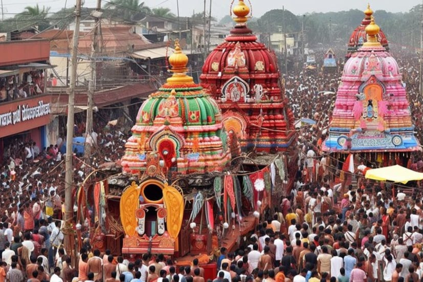 এই রথে প্রতি বছর জগন্নাথ, বলরাম, সুভ্রদা'কে বসানোর পরে একটি বিশেষ পুজো করা হয়। সেই পুজো দামোদর পুজো নামে খ্যাত। এখানে রথ পুজো হয়। তিন তলা এই রথে যেখানে অন্যান্য বছর জগন্নাথ-বলরাম-সুভ্রদা'কে বসানো হয়, এবার সেখানে রথের নীচে একটি ছবি রাখা হয়েছে। (প্রতীকী ছবি)