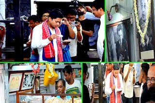 মিষ্টি খাচ্ছেন অভিষেক বন্দ্যোপাধ্যায়