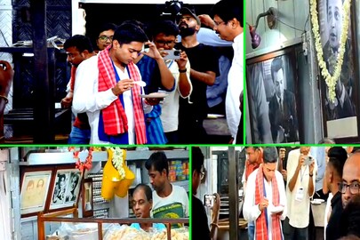 মিষ্টি খাচ্ছেন অভিষেক বন্দ্যোপাধ্যায়