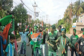 জয়ের পর তৃণমূল কর্মীদের উচ্ছ্বাস