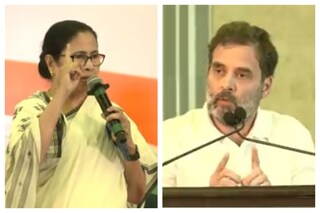 বেঙ্গালুরুর বৈঠকে মমতা বন্দ্যোপাধ্যায় ও রাহুল গান্ধি৷ 