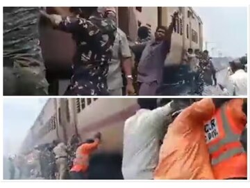 ট্রেন লাইনে নেমে গেছে মানুষজন, হুড়মুড়িয়ে ঠেলা হচ্ছে ট্রেন, বিশ্বাস হবে তো