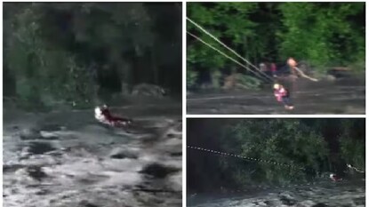 এনডিআরএফের রুদ্ধশ্বাস উদ্ধারকার্য - Photo Courtesy- ANI/Twitter Video Grab এনডিআরএফের রুদ্ধশ্বাস উদ্ধারকার্য - Photo Courtesy- ANI/Twitter Video Grab