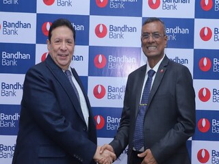 Mr. Keki Mistry, Director, HDFC Bank and Mr. Chandra Shekhar Ghosh, Founder, MD and CEO, Bandhan Bank at the 8th anniversary celebration in Kolkata on Wednesday.
