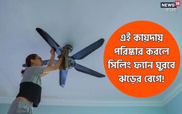 প্রচুর ময়লা জমেছে? এই কায়দায় পরিষ্কার করলে সিলিং ফ্যান ঘুরবে একেবারে ঝড়ের বেগে! প্রচুর ময়লা জমেছে? এই কায়দায় পরিষ্কার করলে সিলিং ফ্যান ঘুরবে একেবারে ঝড়ের বেগে!