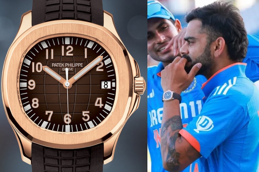বিরাট কোহলির হাতে যে ঘড়ি দেখা গিয়েছে তার নাম Patek Philippe Aquanaut 18kt Rose Gold 5167A-001। বর্তমানে ঘড়িটির বাজার মূল্য ভারতীয় টাকায় ৮৭ লক্ষ্য টাকা।