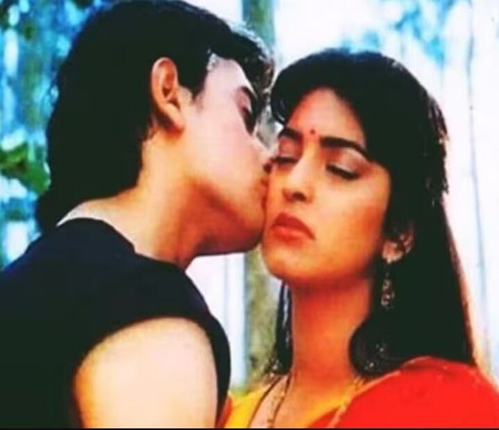 আসলে, চিত্রনাট্যের চাহিদা অনুযায়ী, ছবিটির 'আকেলে হ্যায় তো কেয়া গুম হ্যায়' গানের শুটিং চলাকালীন আমিরের গালে এবং কপালে চুমু দেওয়ার কথা ছিল জুহি চাওলার, কিন্তু জুহি আমিরকে চুম্বন করতে রাজি হননি। 