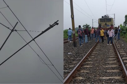 ওভার হেডের তার ছিড়ে যাওয়ায় দাঁড়িয়ে ডাউন ধনধান্য এক্সপ্রেস