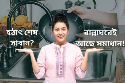 হঠা‌ৎ শেষ সাবান? রান্নাঘরেই আছে সমাধান! নিমেষেই ঝকঝকে হবে বাসন