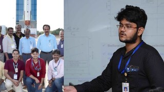 লঞ্চার ভেহিকেলের সামনে ইসরো প্রধানের সঙ্গে সানি মিত্র।