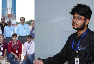 লঞ্চার ভেহিকেলের সামনে ইসরো প্রধানের সঙ্গে সানি মিত্র।