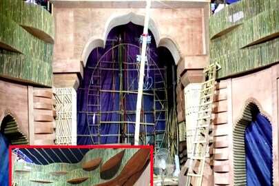 তৈরি হচ্ছে মণ্ডপ