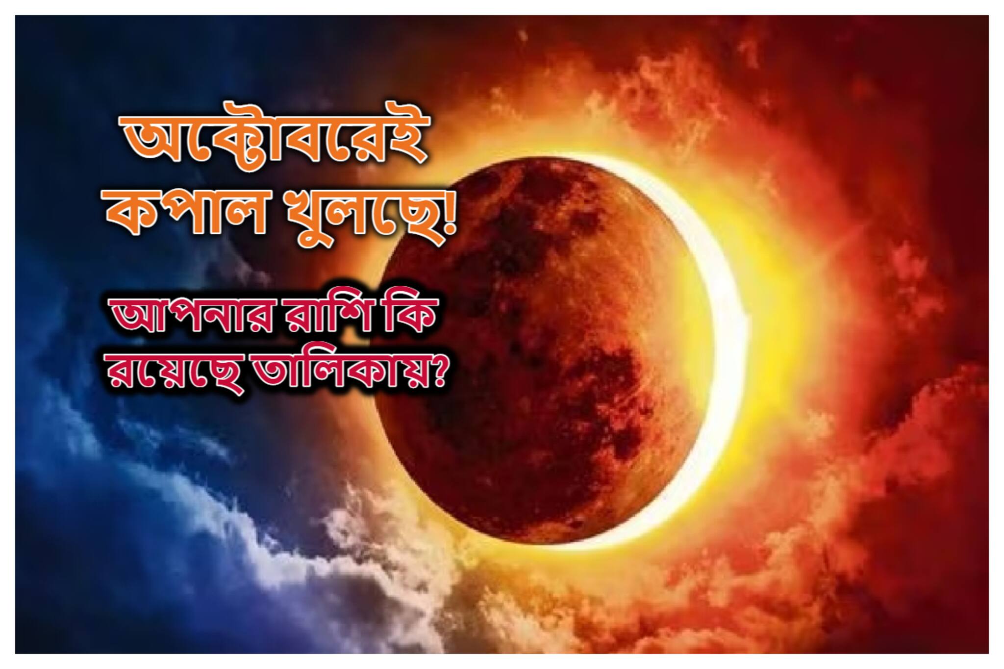 গ্রহণেই উজ্জ্বল ভাগ্য, কপাল খুলবে অক্টোবরে! দেখুনতো তালিকায় আপনার রাশি আছে কিনা