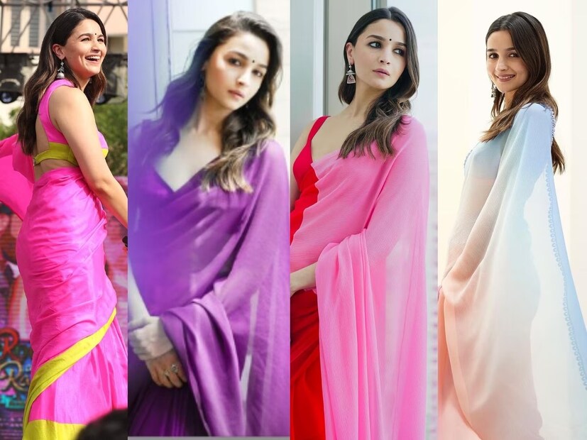 সদ্য মুক্তি পাওয়া Rocky Aur Rani- তে আলিয়ার শিফন শাড়ি বর্তমানে খুবই ট্রেন্ডিং। বাহারি রঙের শিফন শাড়ি পাওয়া যাচ্ছে গোলাপি, হলুদ, সবুজ, আকাশি নানা রঙের কম্বিনেশনে। 
