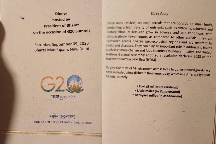 স্টার্টারে ছিল ফক্সটেইল মিলেট বা কাওন চালের পদ, যাকে ‘পাত্রম’ নাম দেওয়া হয়েছে। মেন কোর্সে ছিল ‘বনবর্ণম’, যা এঁচোড়, মাশরুম, মিলেট দিয়ে কেরলের রেড রাইস।