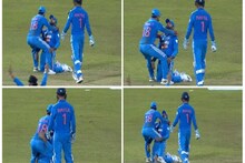 নিন্দুকরা বলেন ওঁদের নাকি বনিবনা নেই, ক্যাচ নিতেই দৌড়ে রোহিতের কোলে উঠলেন বিরাট