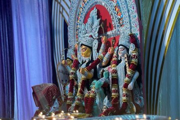 কানাডায় দুর্গাপুজো! খিচুড়ি থেকে নাচগান, বাদ গেল না কিছুই, বিদেশে একরাশ উচ্ছ্বাস