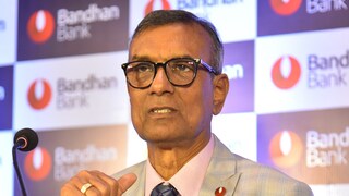 Chandra Shekhar Ghosh, MD & CEO, Bandhan Bank at a press conference in Kolkata