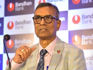 Chandra Shekhar Ghosh, MD & CEO, Bandhan Bank at a press conference in Kolkata