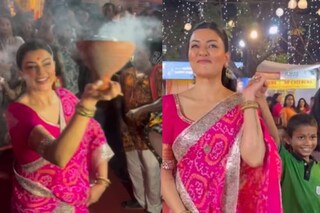 খালিপায়ে ধুনুচি নাচ, বাংলায় অনর্গল কথা, দুর্গামণ্ডপে এ এক অন্য সুস্মিতা! ভাইরাল ভিডিও